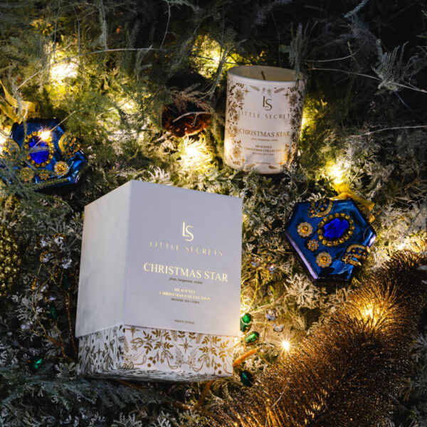 Χριστουγεννιάτικο, φυσικό κερί σόγιας με άρωμα ορχιδέας , γιασεμί - Christmas Star